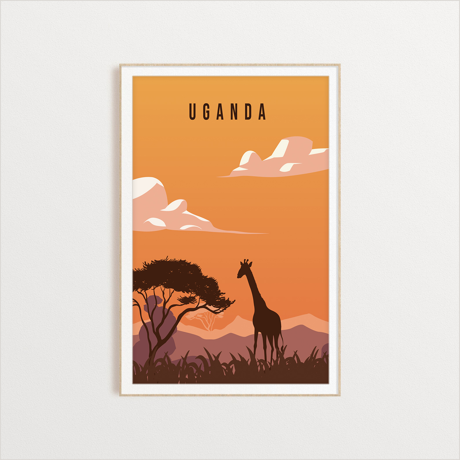 Uganda country digital art print