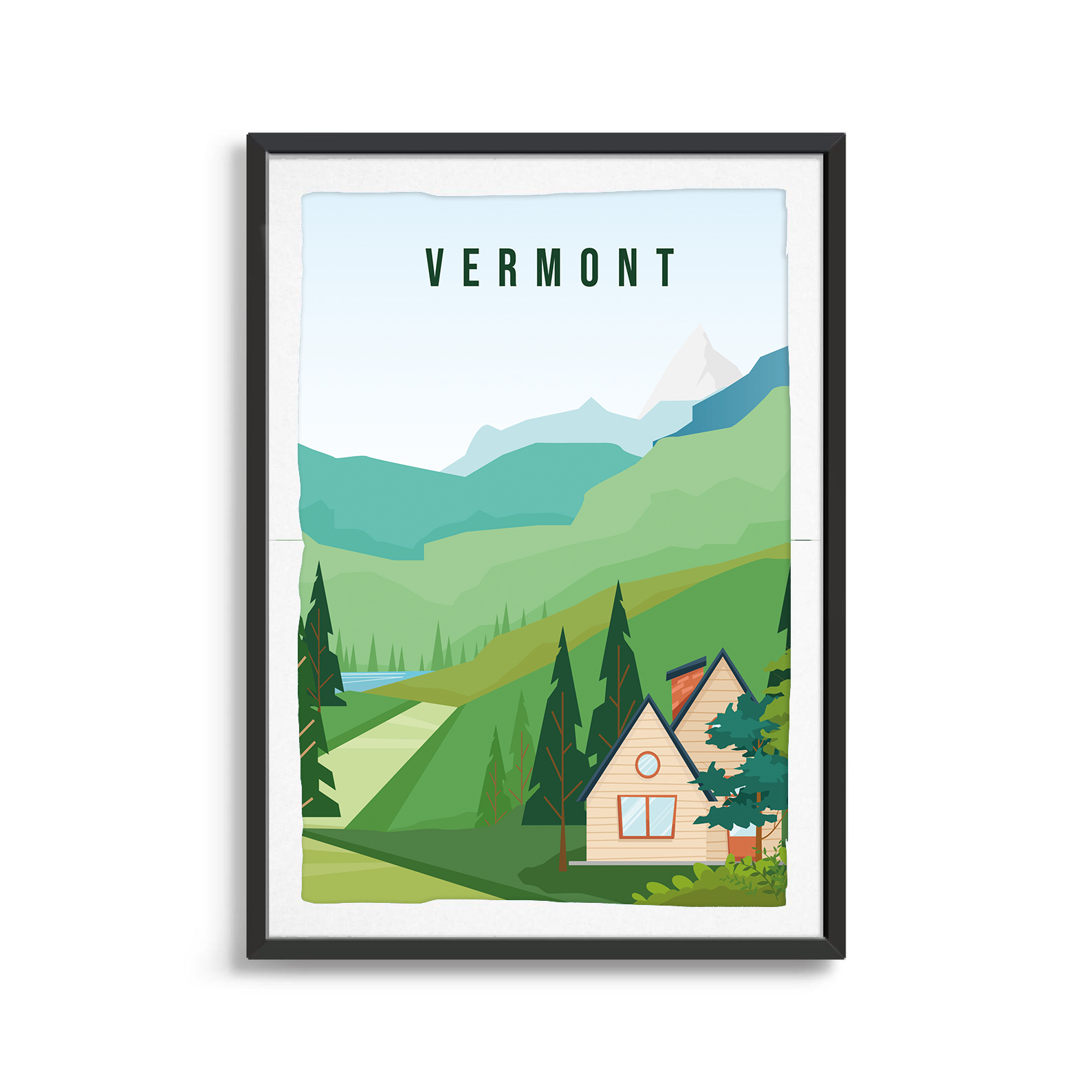 Vermont state digital art print