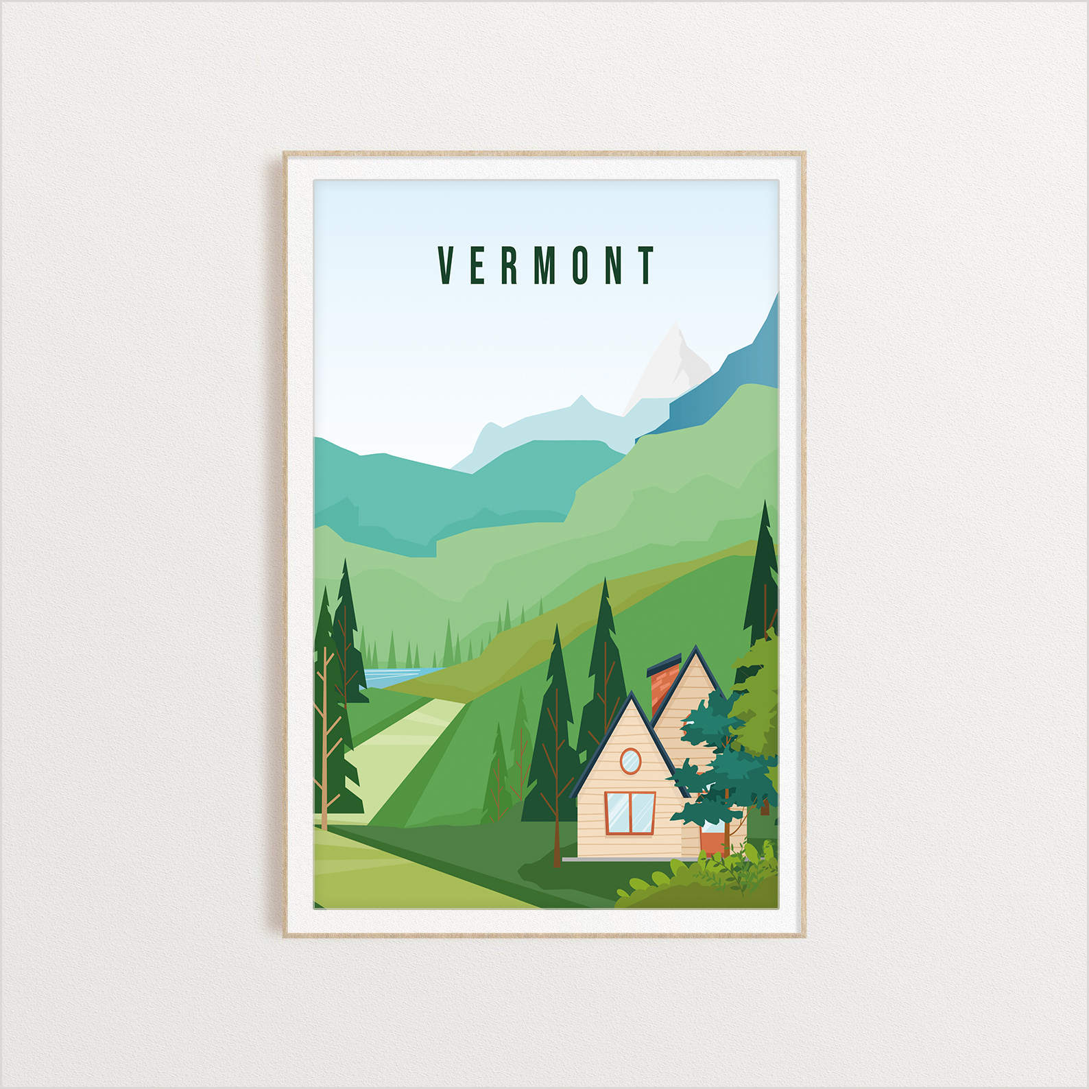 Vermont state digital art print