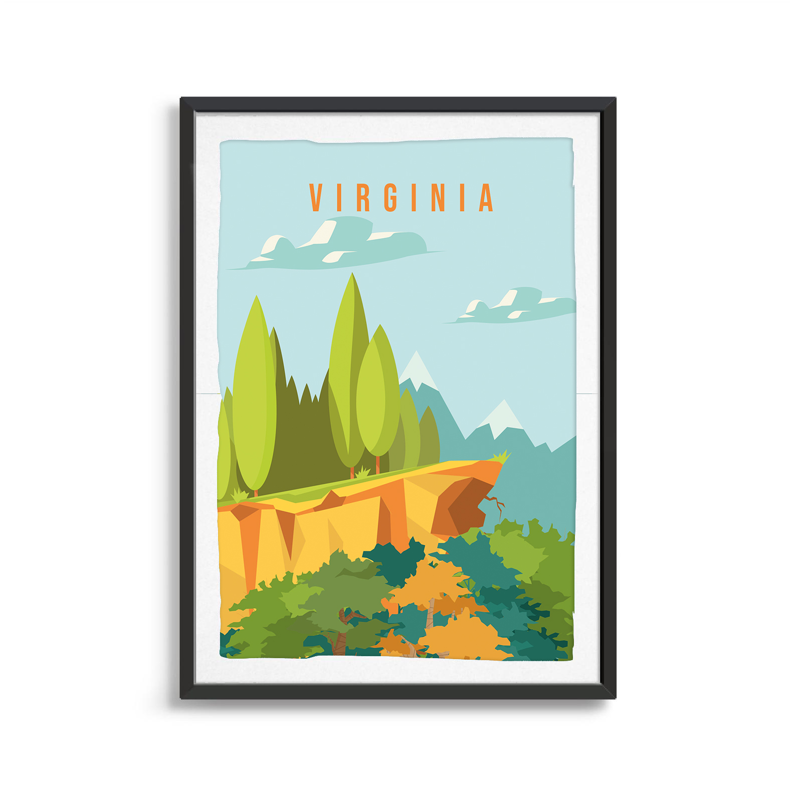 Virginia state digital art print