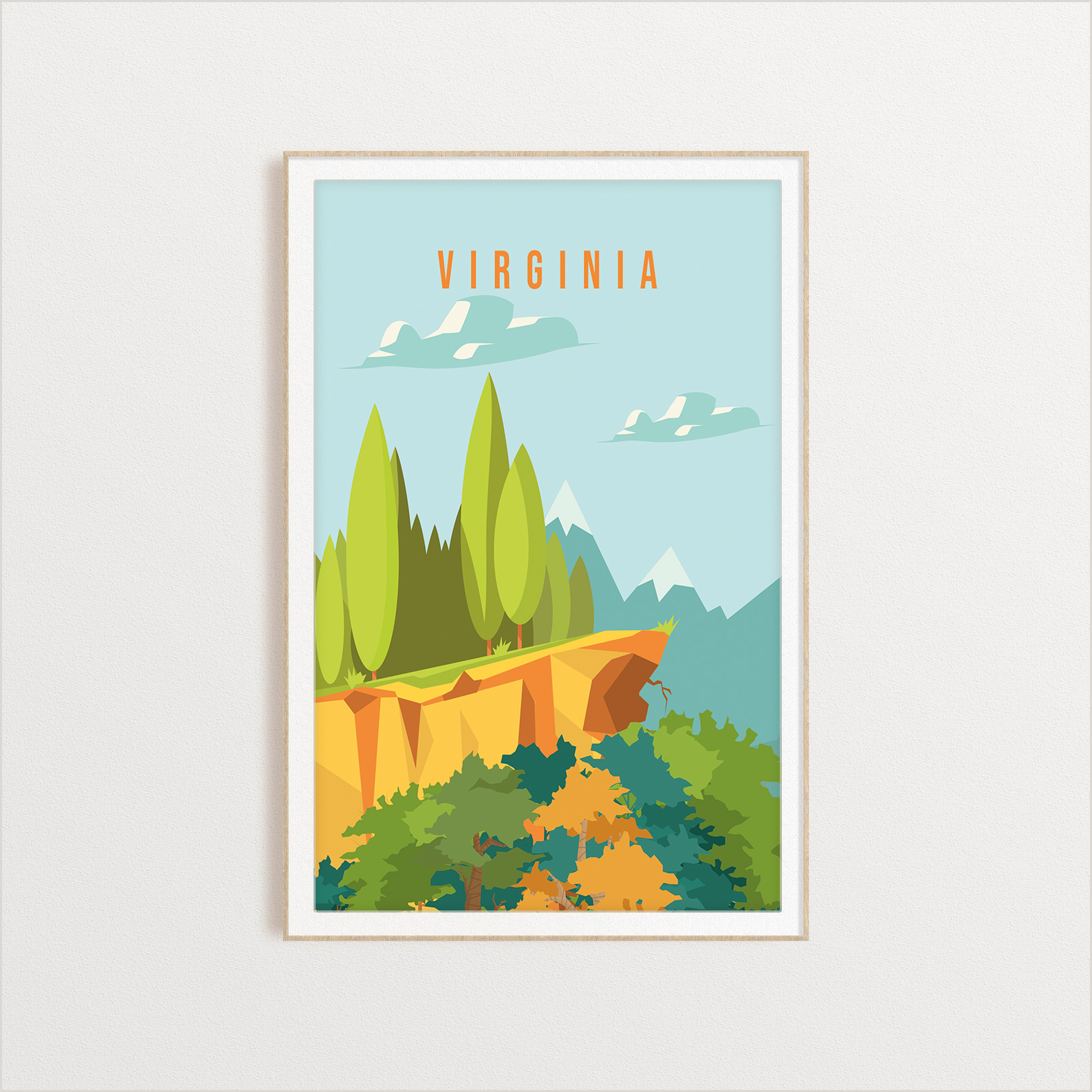 Virginia state digital art print