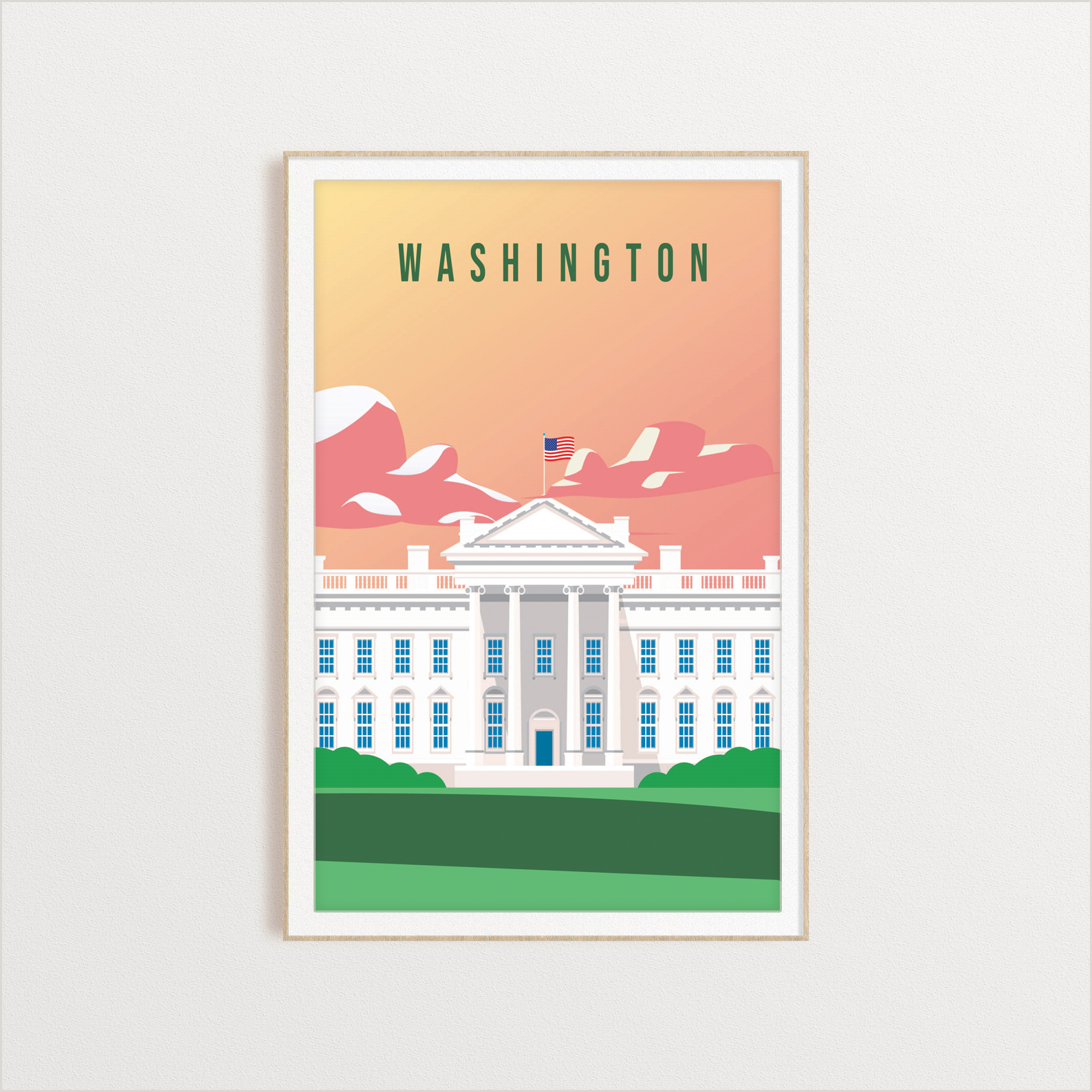 Washington state digital art print
