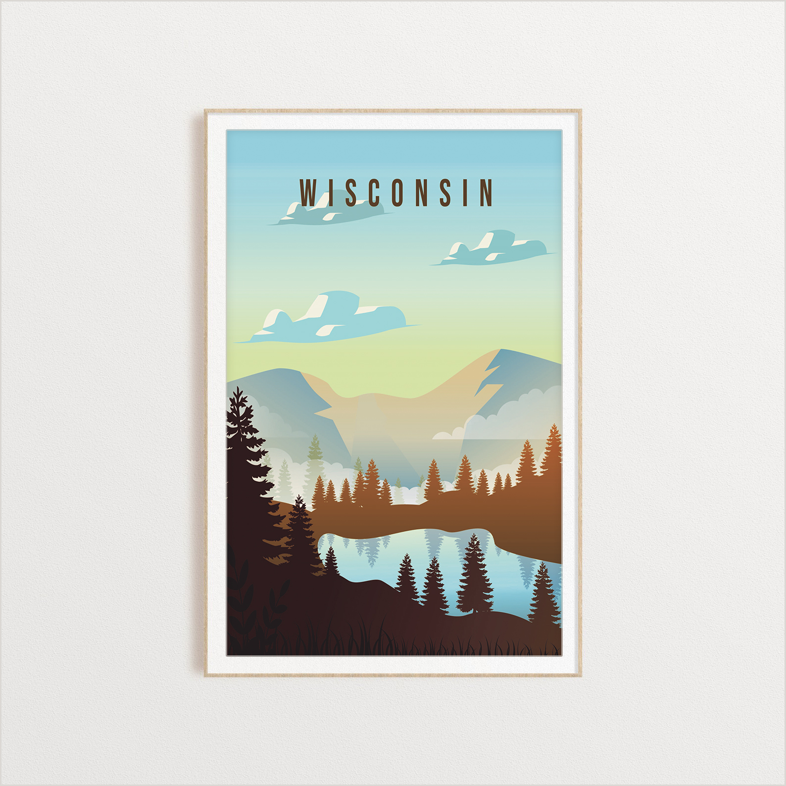 Wisconsin-State Wisconsin state digital art print