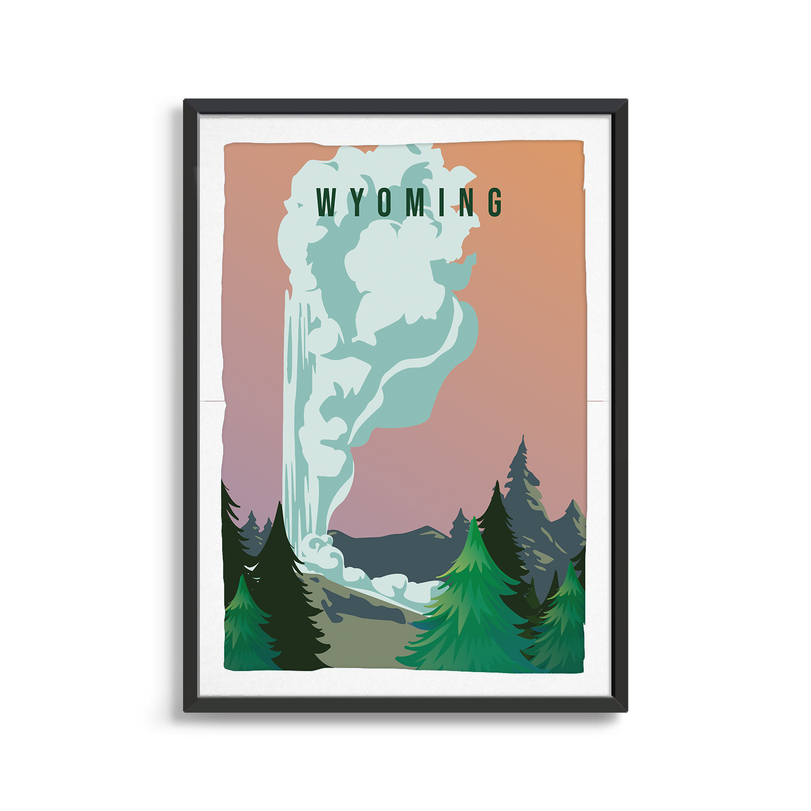 Wyoming state digital art print