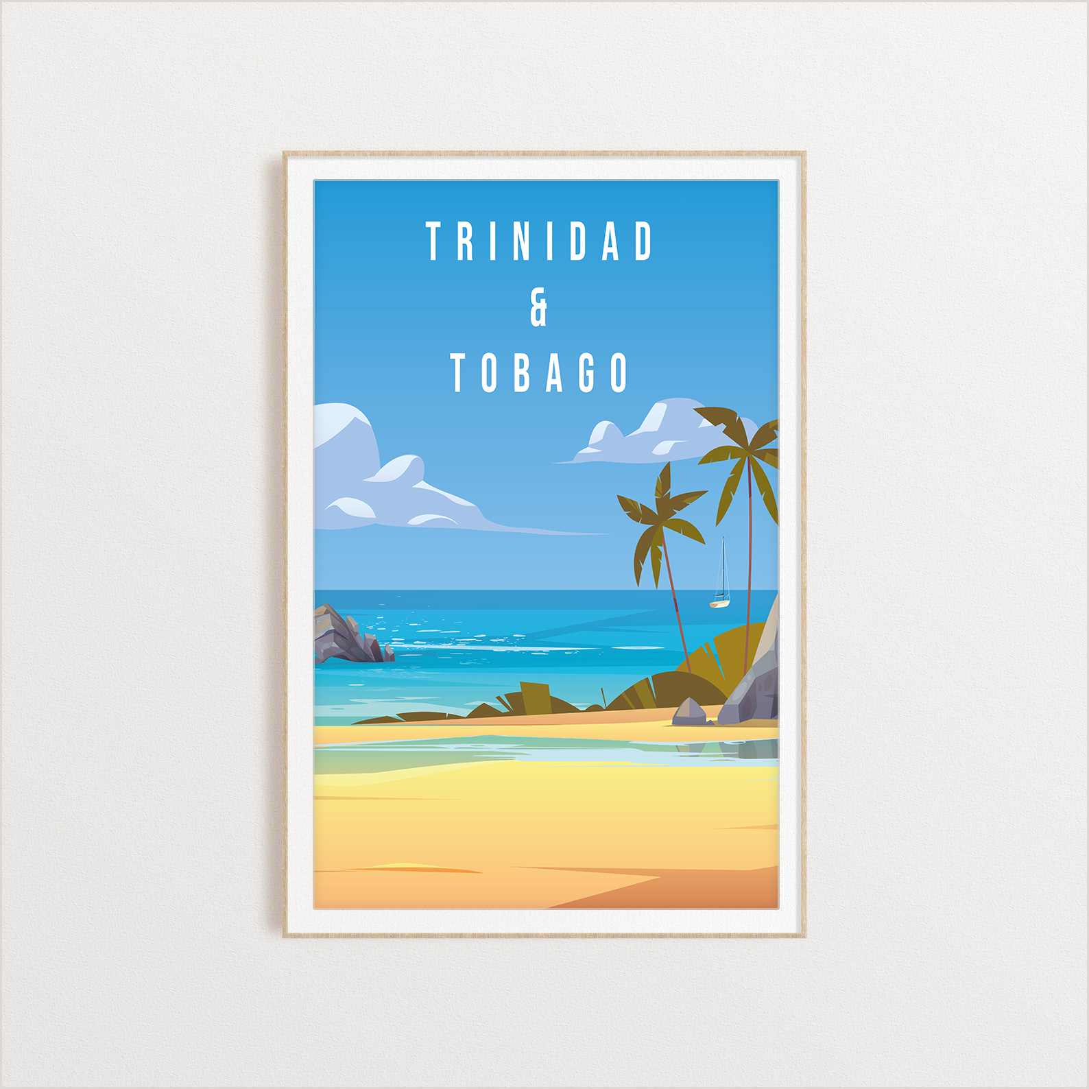 Trinidad and Tobago country digital art print