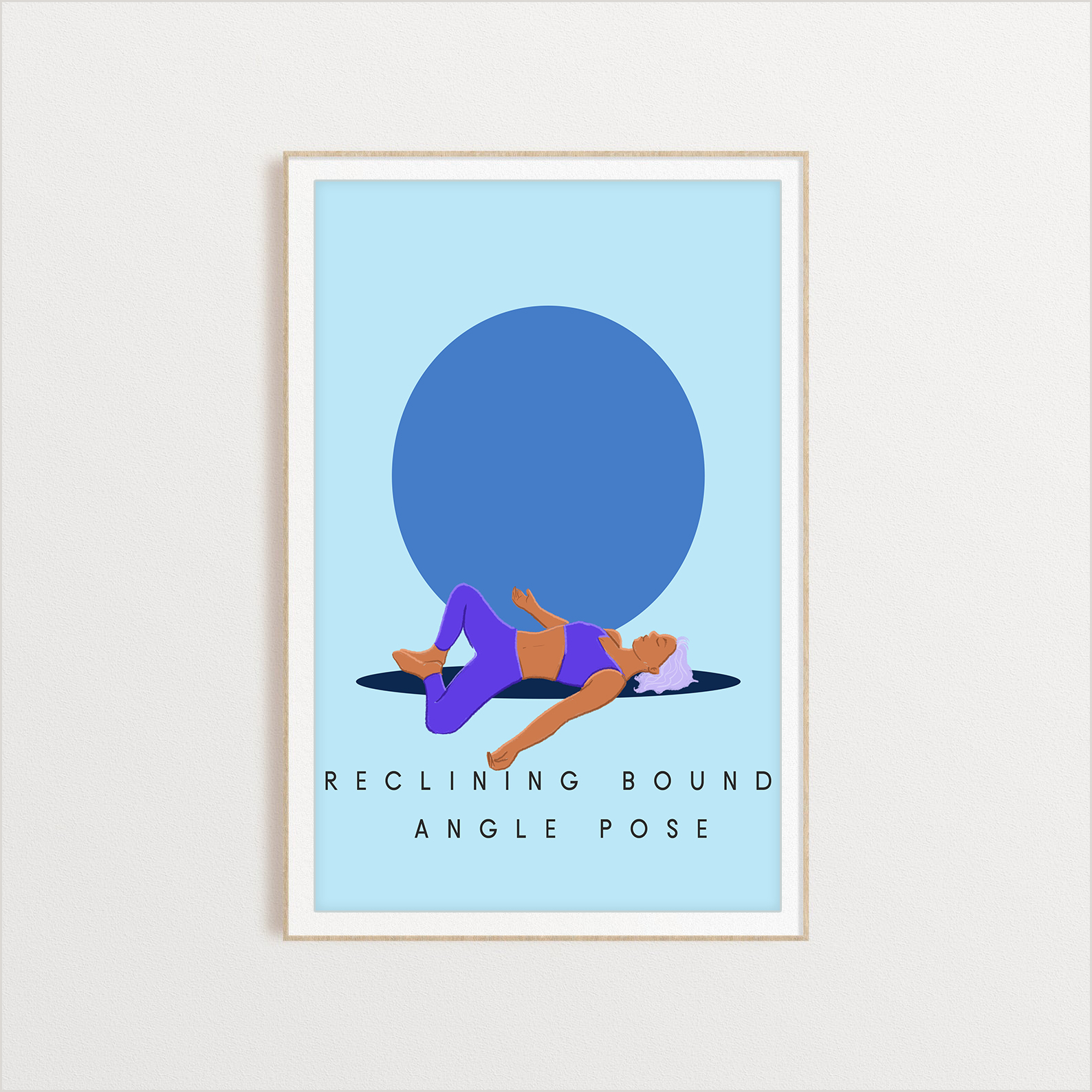 Reclining Bound Angle Pose yoga digital art print
