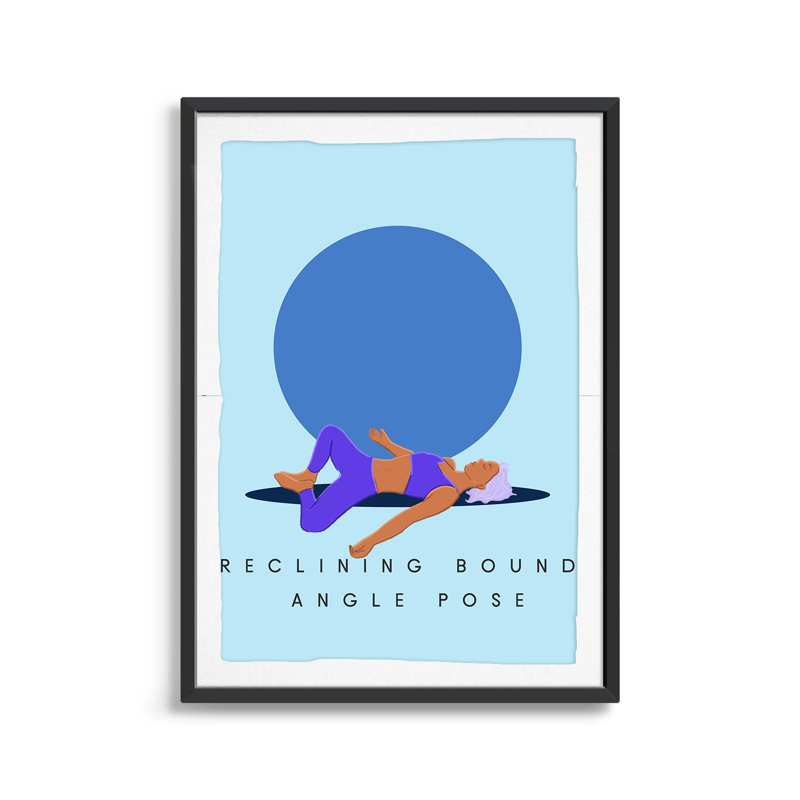Reclining Bound Angle Pose yoga digital art print