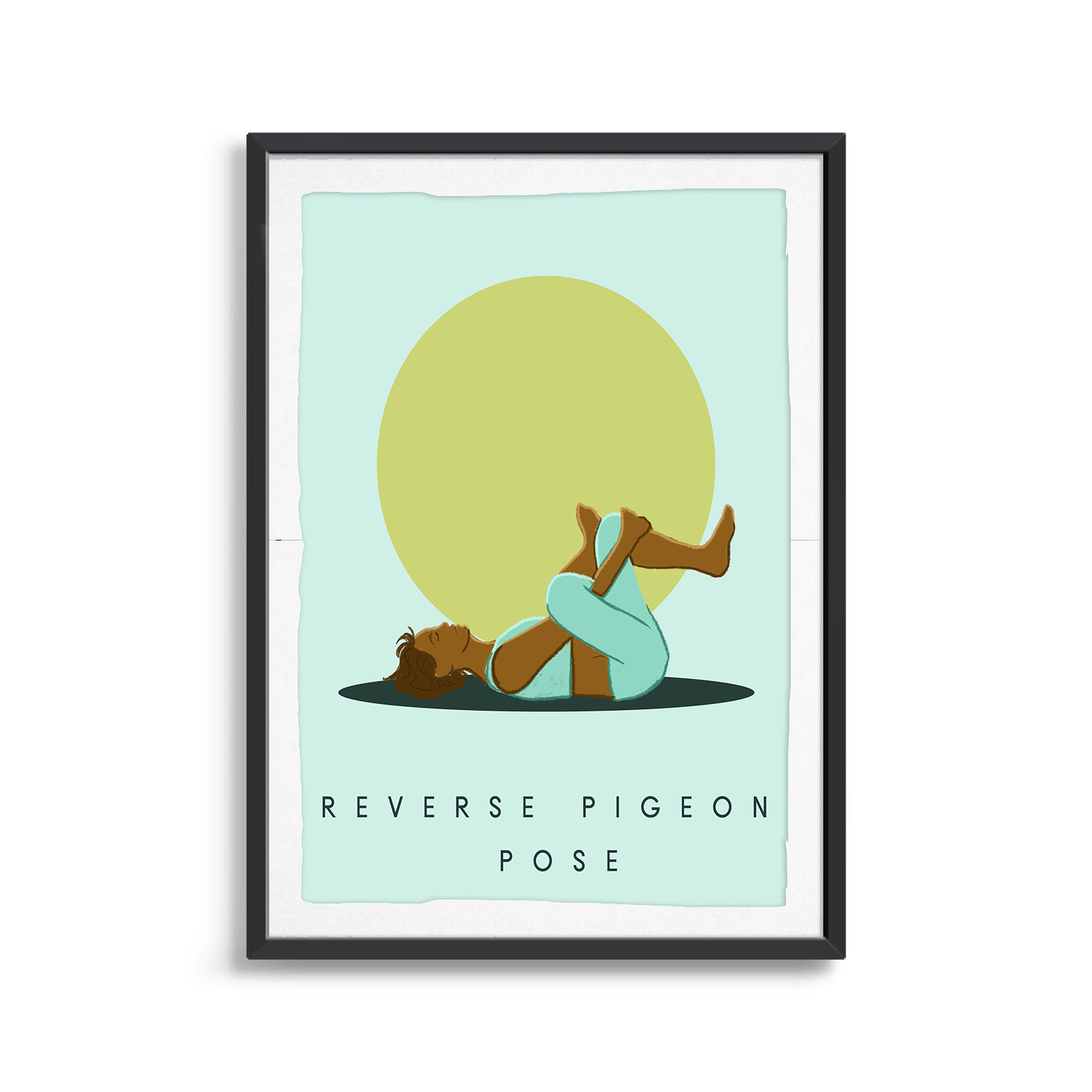 Reverse Pigeon Pose yoga digital art print