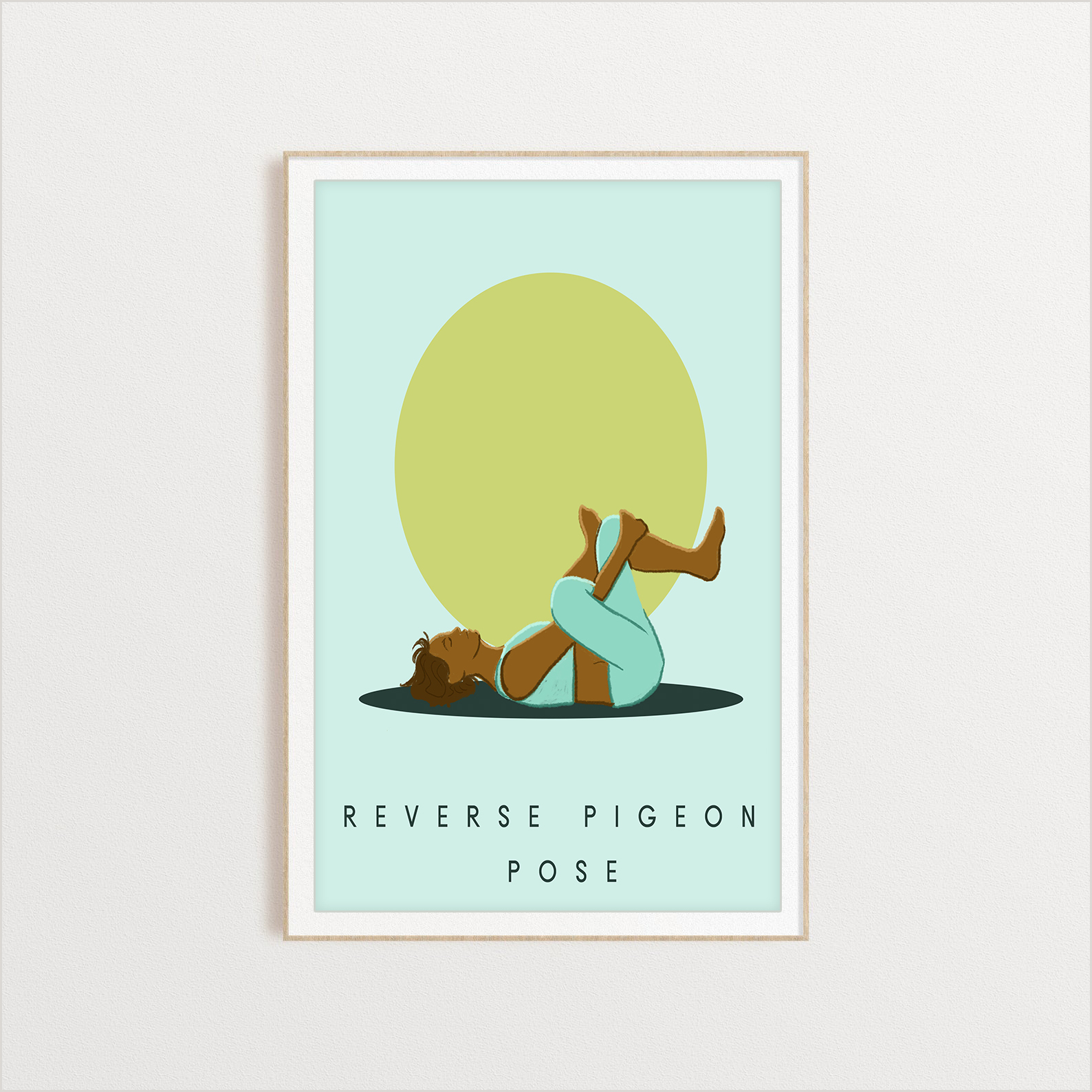 Reverse Pigeon Pose yoga digital art print