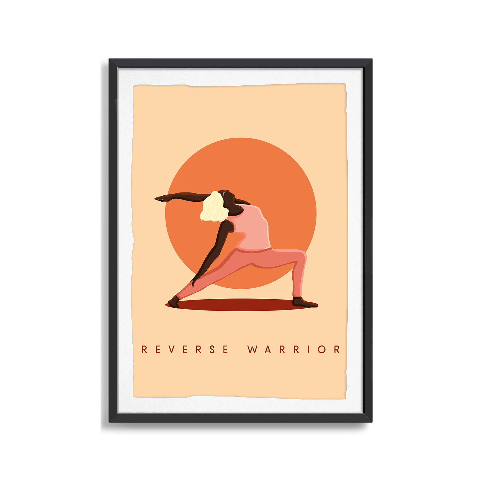 Reverse Warrior yoga digital art print