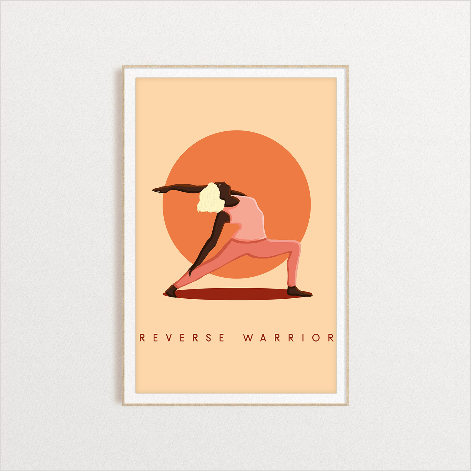 Reverse Warrior yoga digital art print