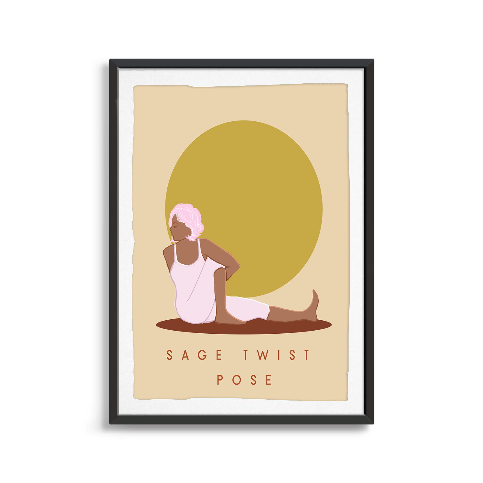 Sage Twist Pose yoga digital art print