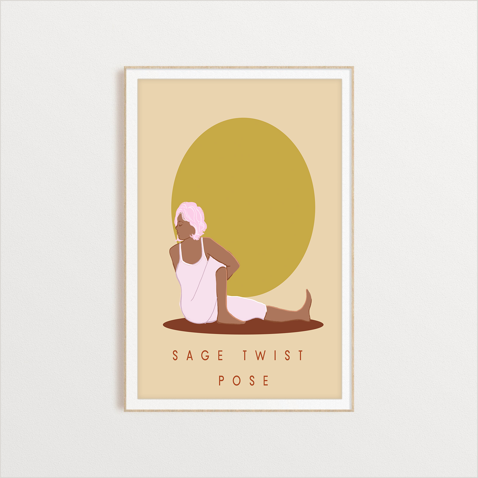 Sage Twist Pose yoga digital art print