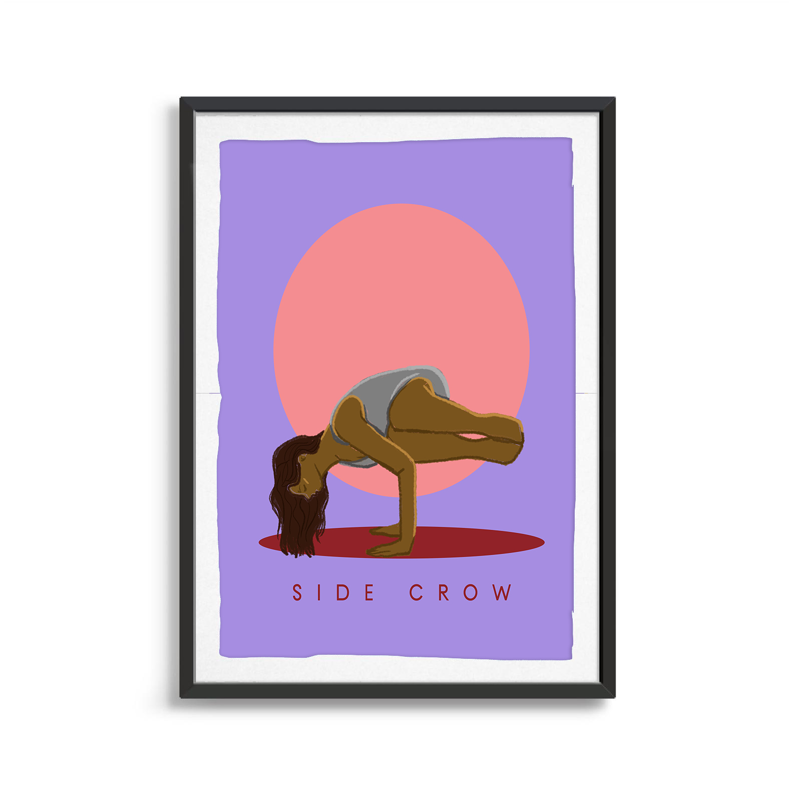 Side Crow yoga digital art print