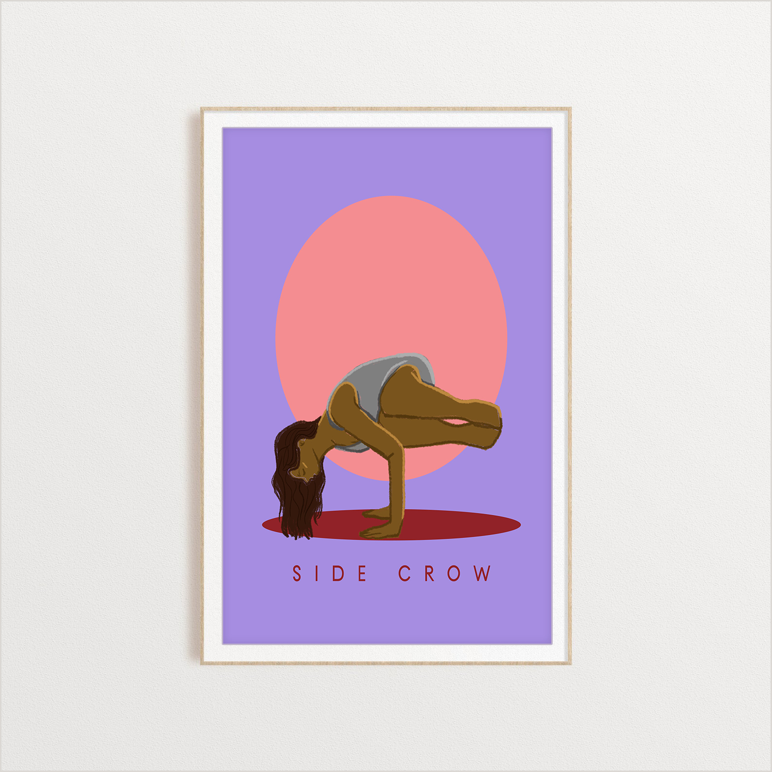 Side Crow yoga digital art print