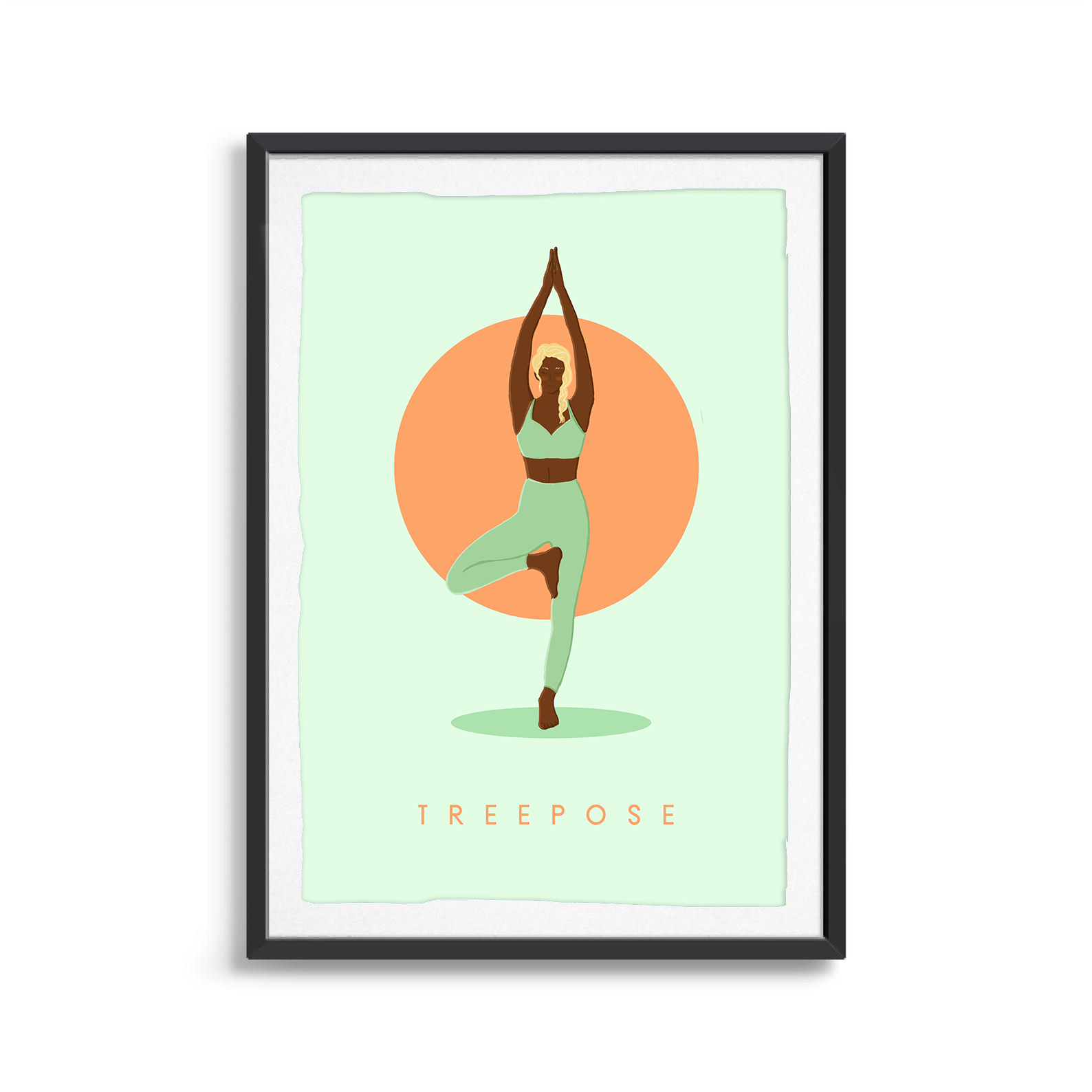 Tree Pose yoga digital art print