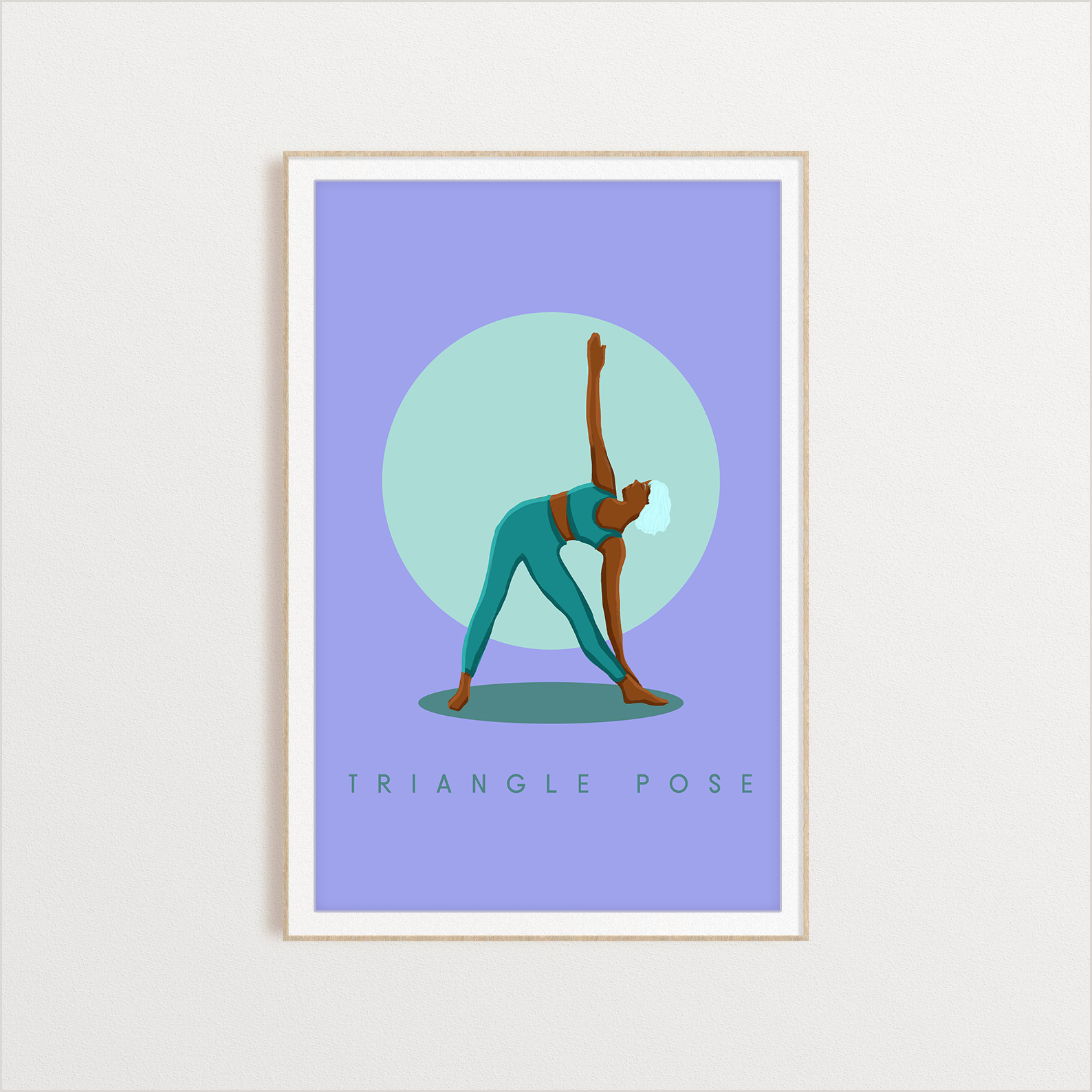 Triangle yoga digital art print