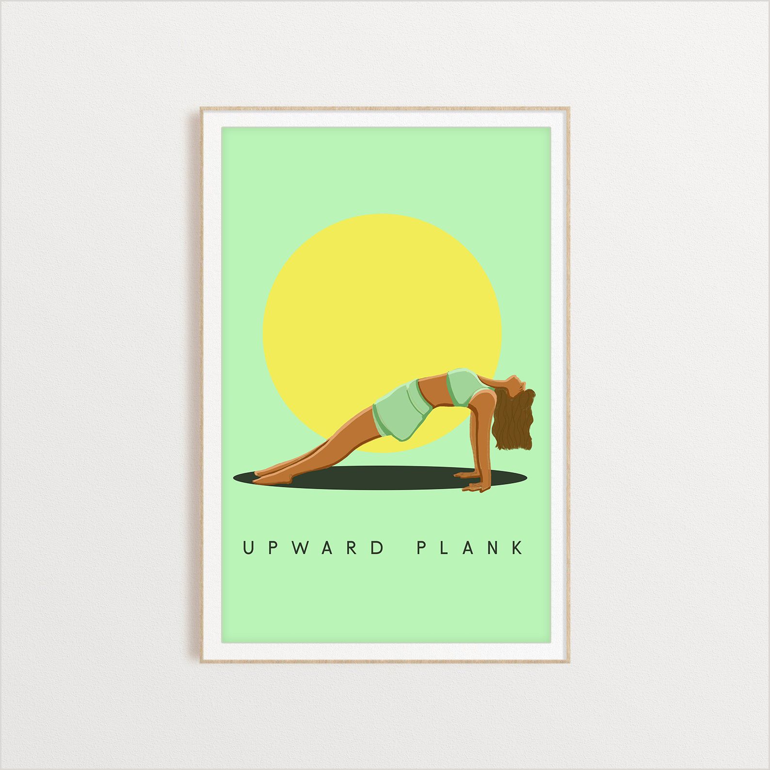 Upward Plank yoga digital art print