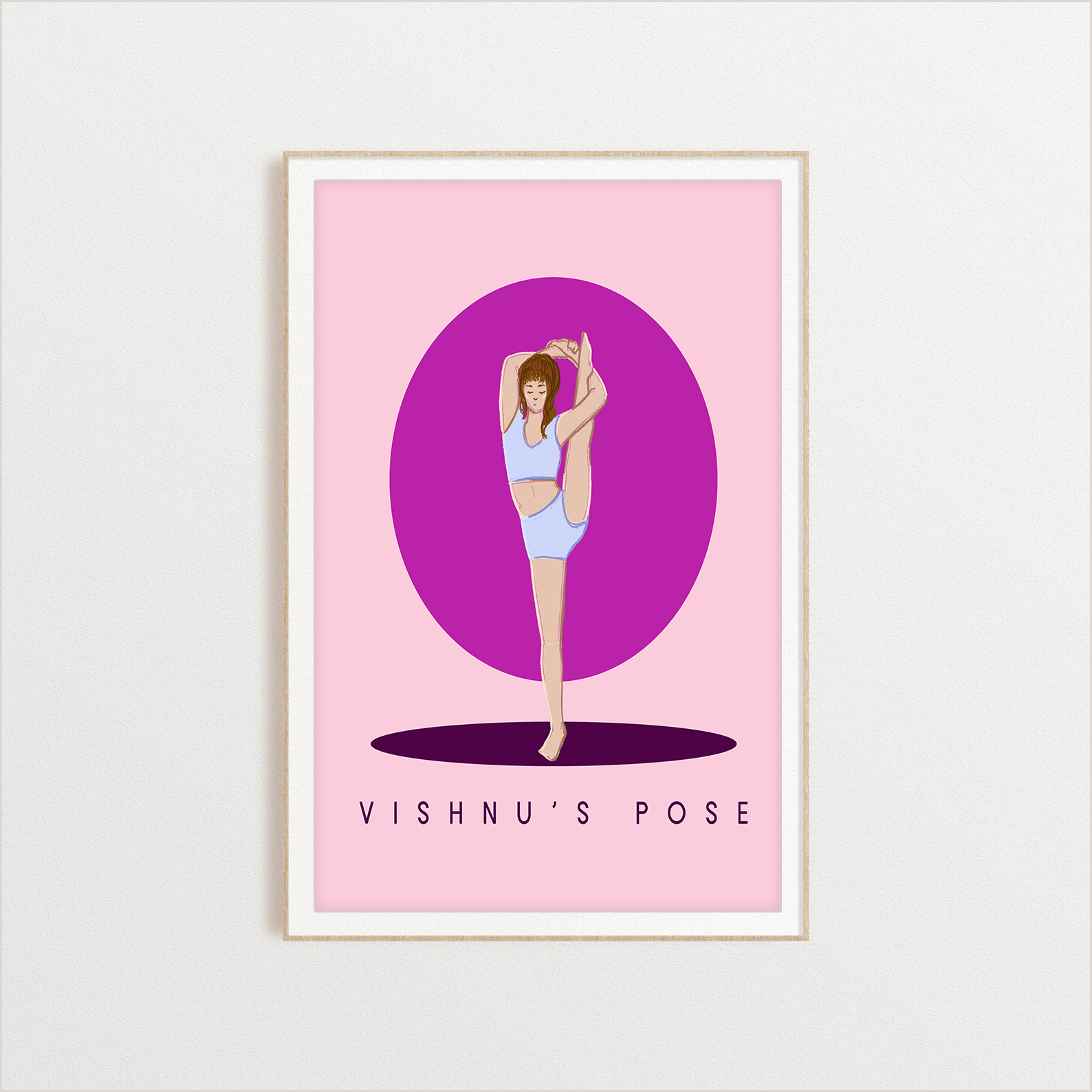 Vishnus Pose yoga digital art print