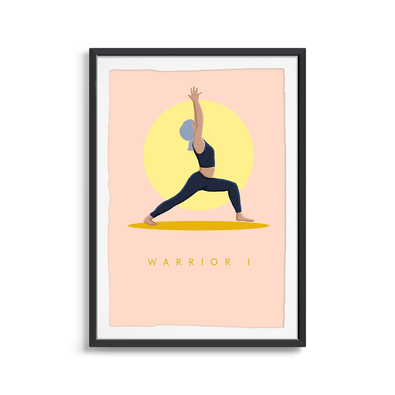 Warrior One yoga digital art print