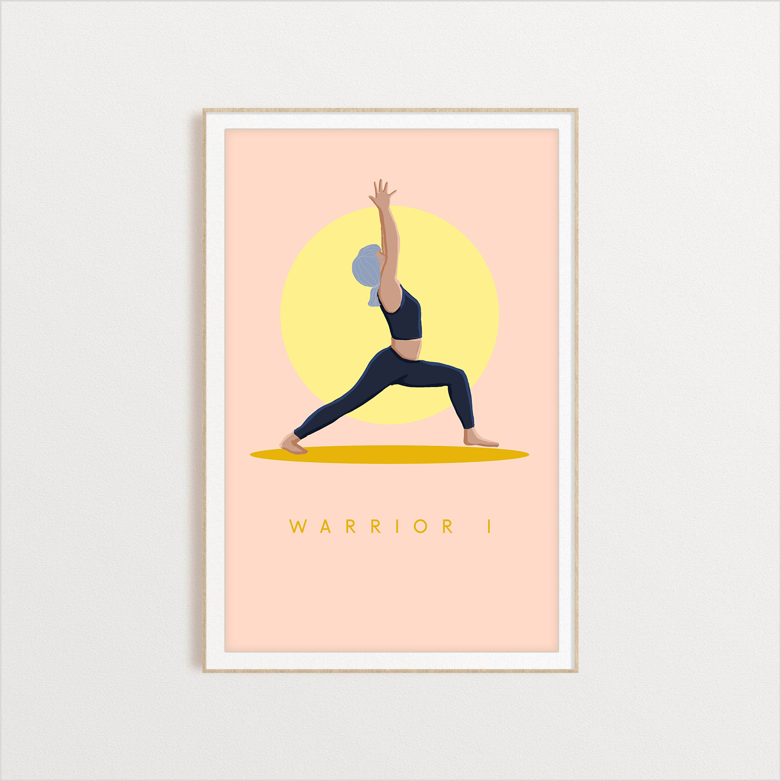 Warrior One yoga digital art print