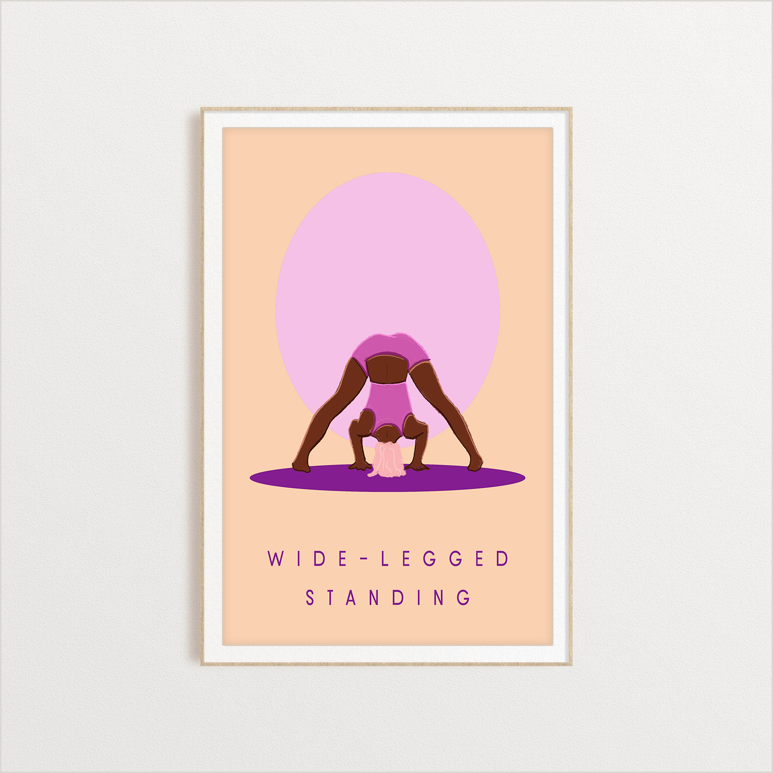 Wide-Legged Standing yoga digital art print
