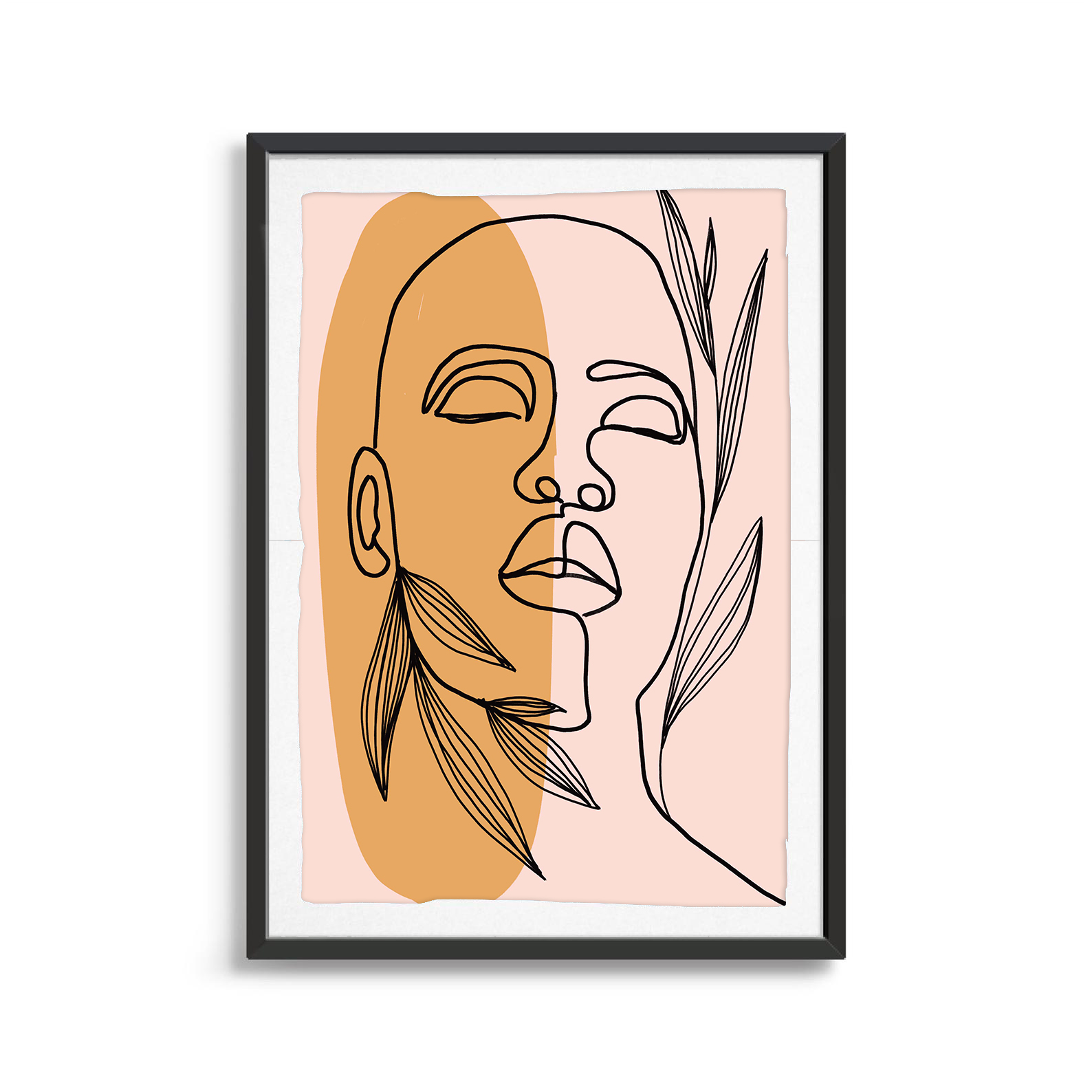 Abstract Face line art digital art print