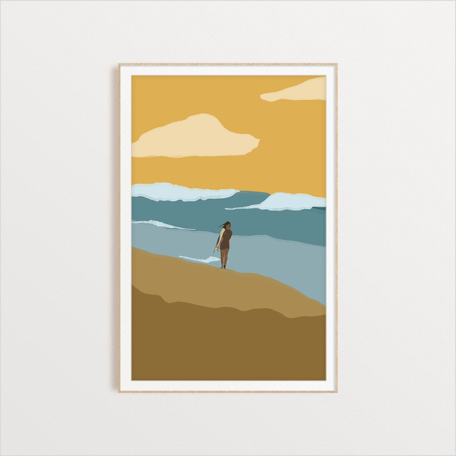 After Session surfing digital art print