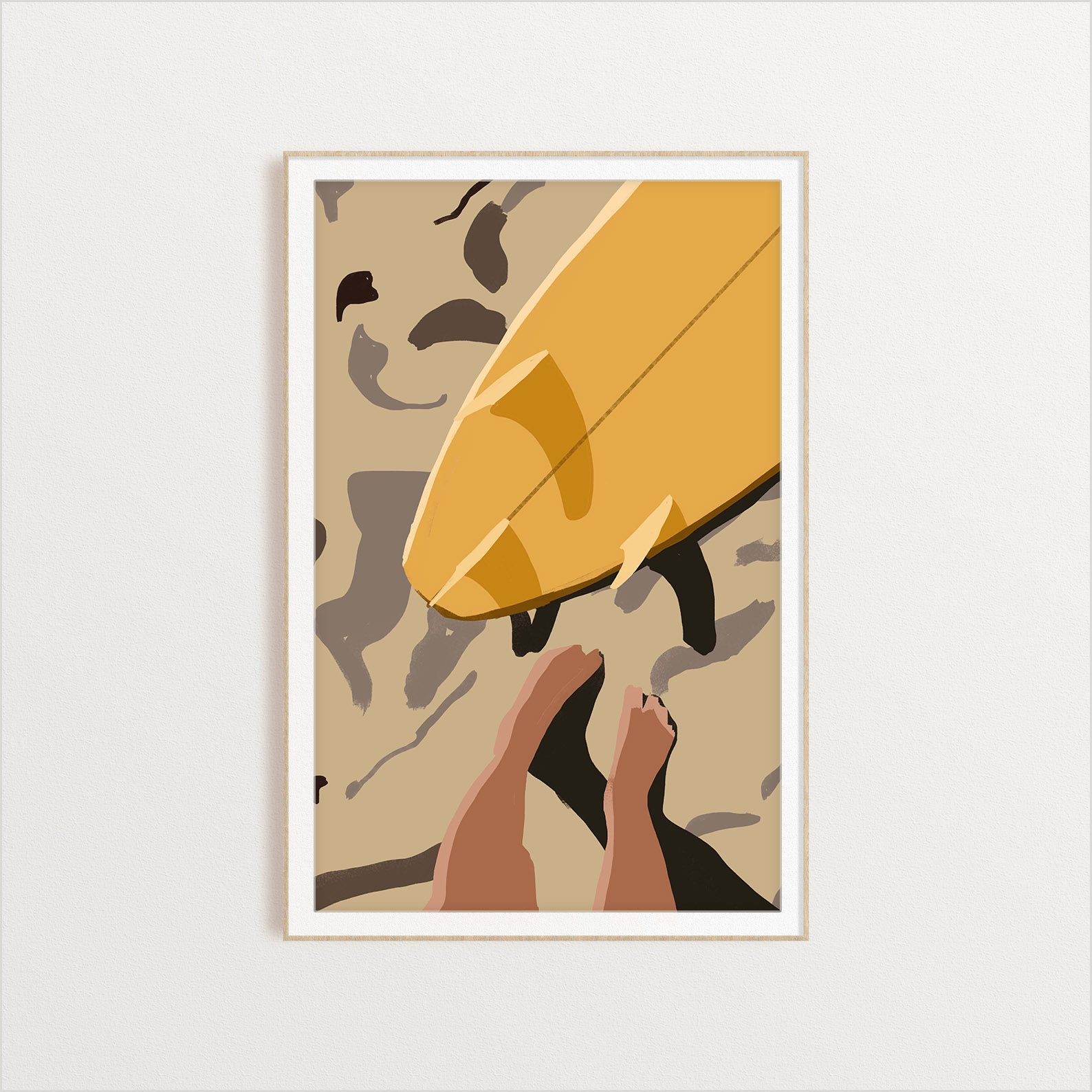 Feet In The Sand surfing digital art print