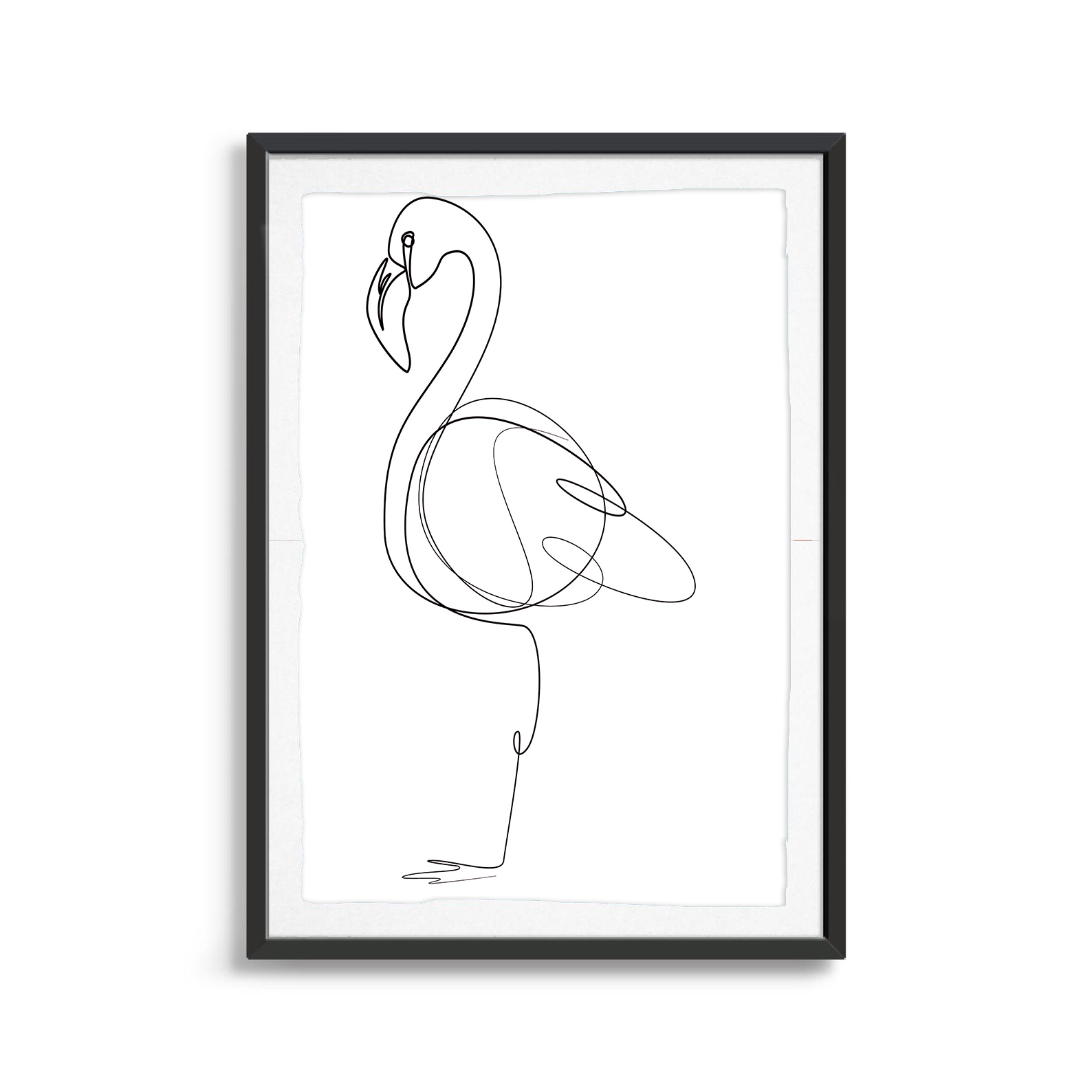 Flamingo line art digital art print