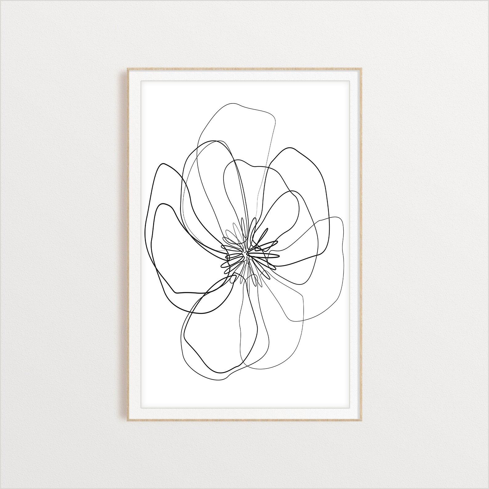 Fully Bloomed Flower line art digital art print