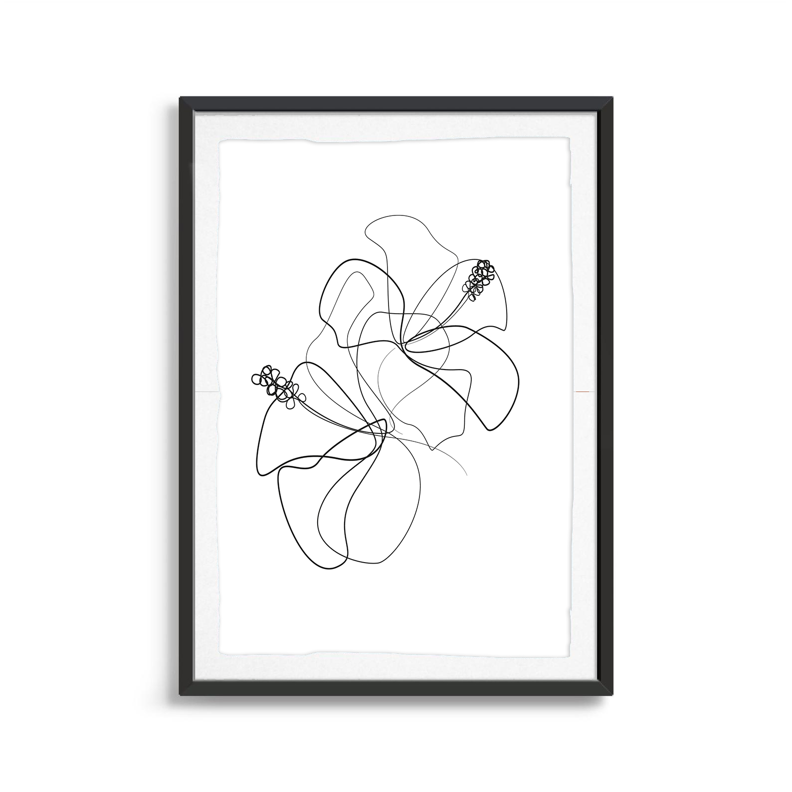 Hibiscus line art digital art print
