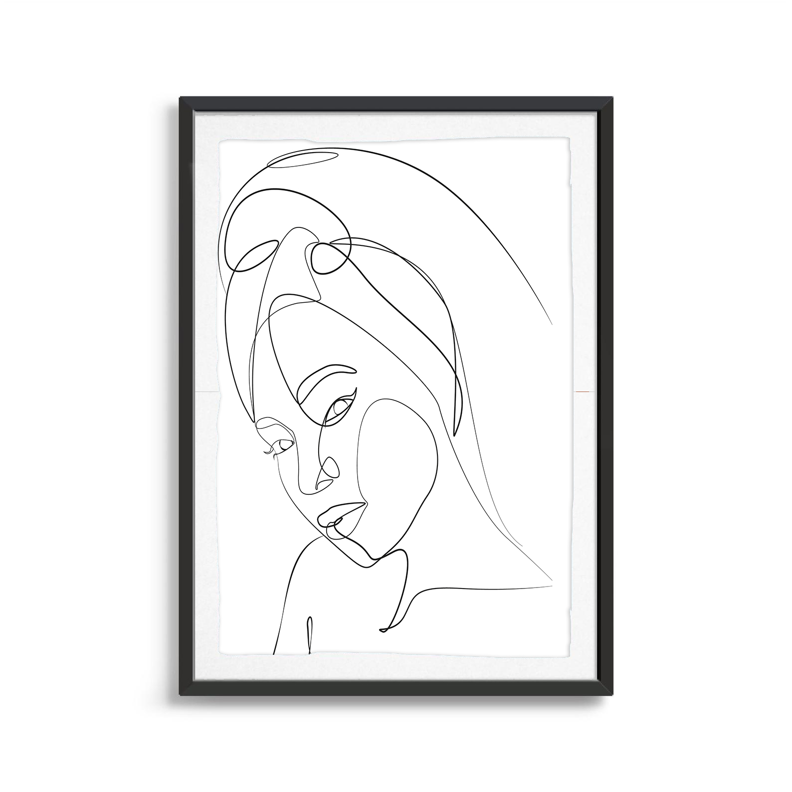 Long Haired Woman line art digital art print