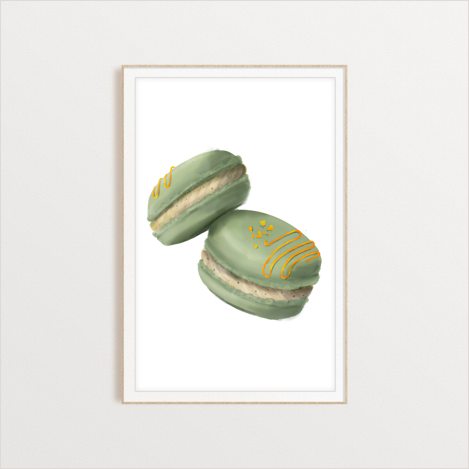 Macaron food digital art print