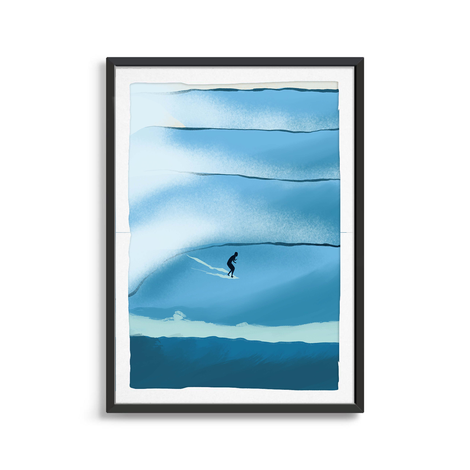 Riding The Big Wave surfing digital art print
