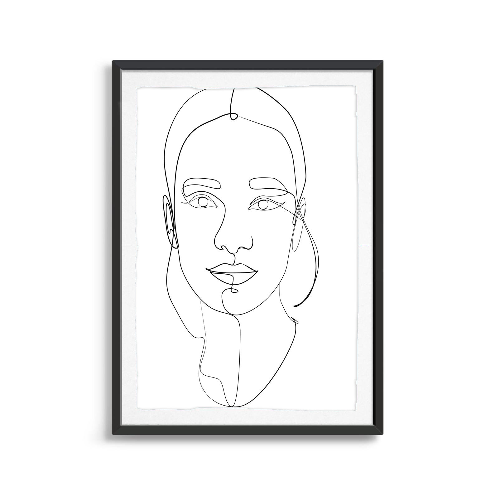 Soft Smile Woman line art digital art print