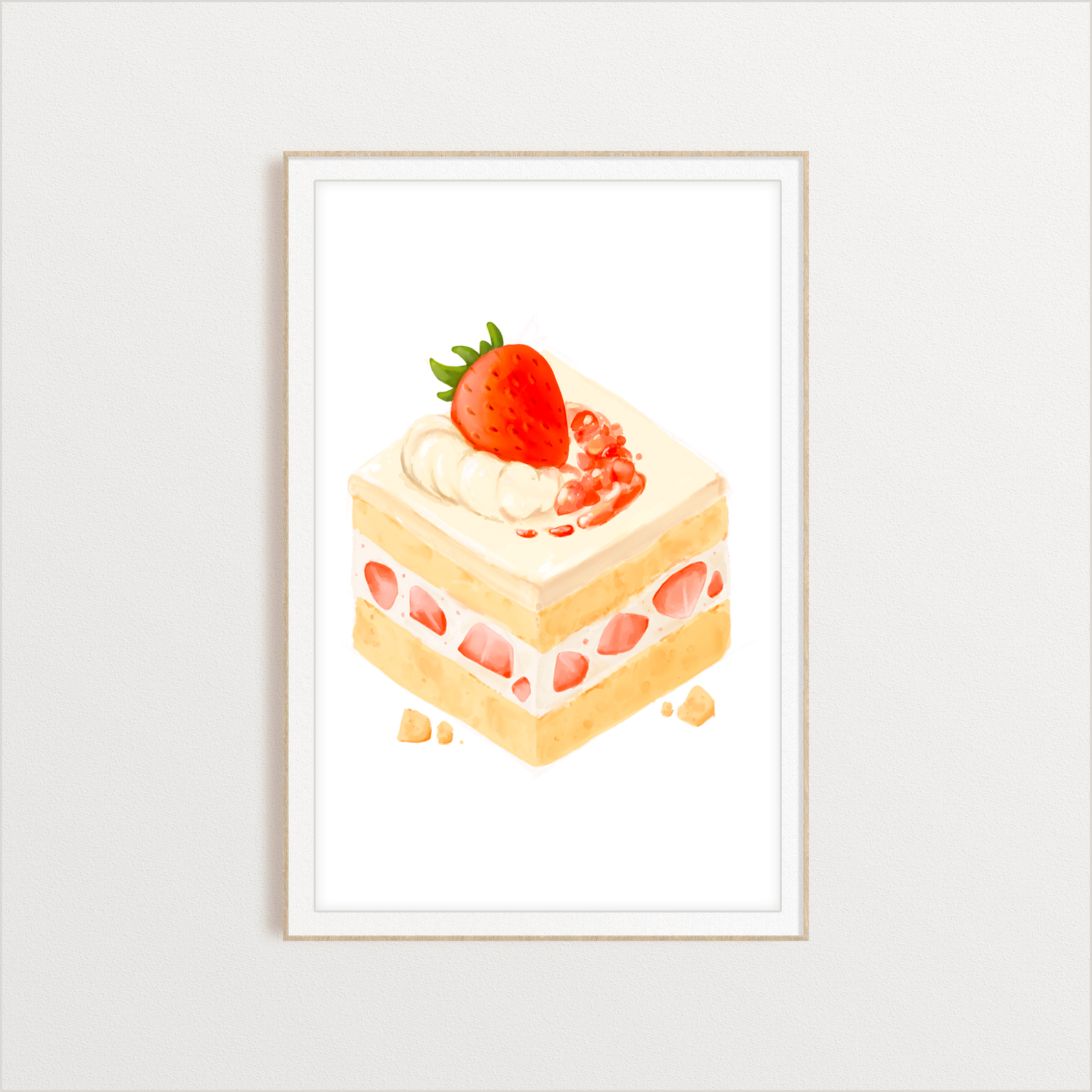 Strawberry Shortcake food digital art print