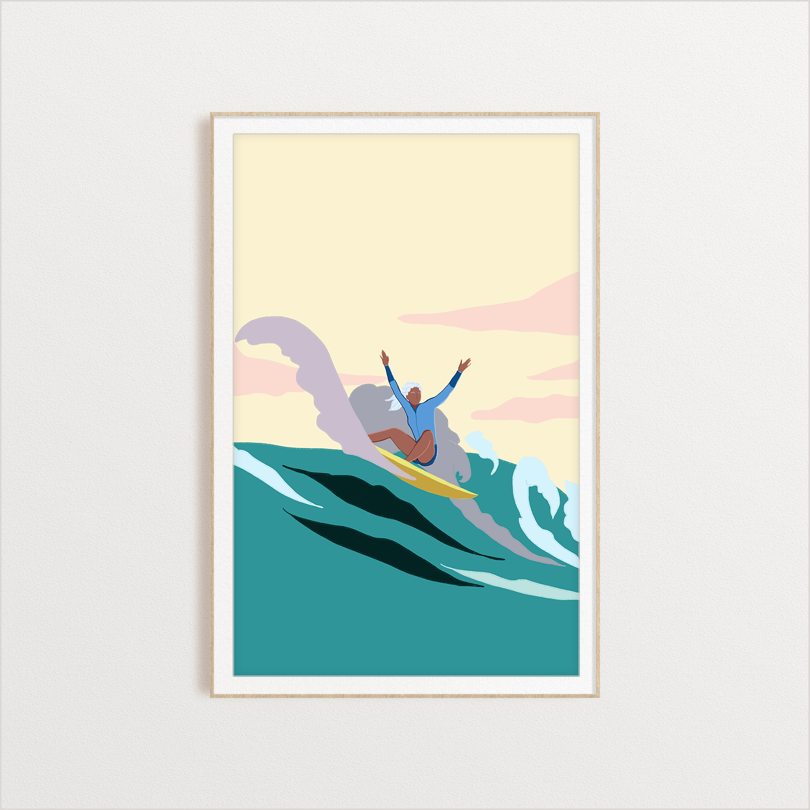 Surfer Flip surfing digital art print