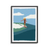 Surfer Girl Surfing On The Edge surfing digital art print