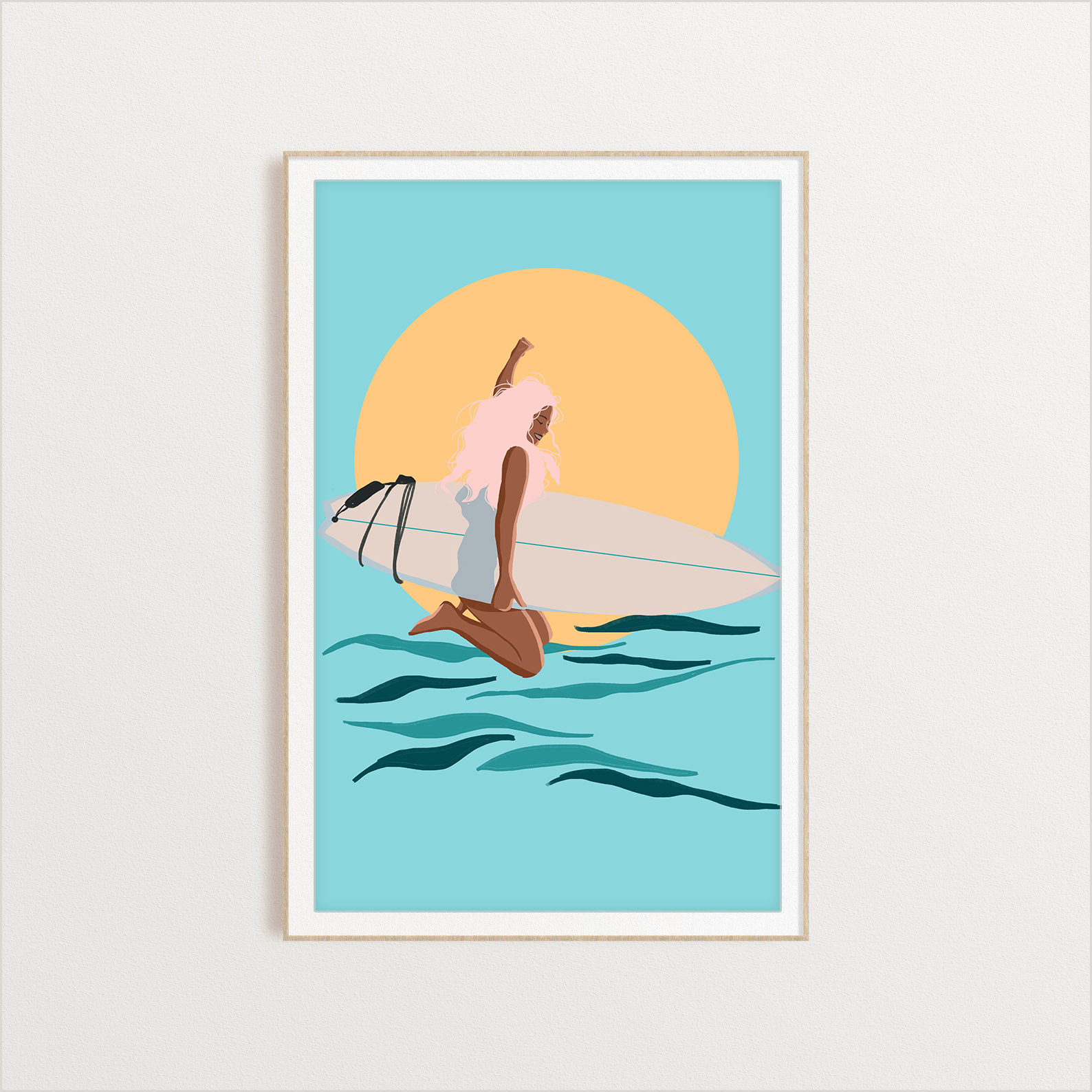Surfs Up surfing digital art print