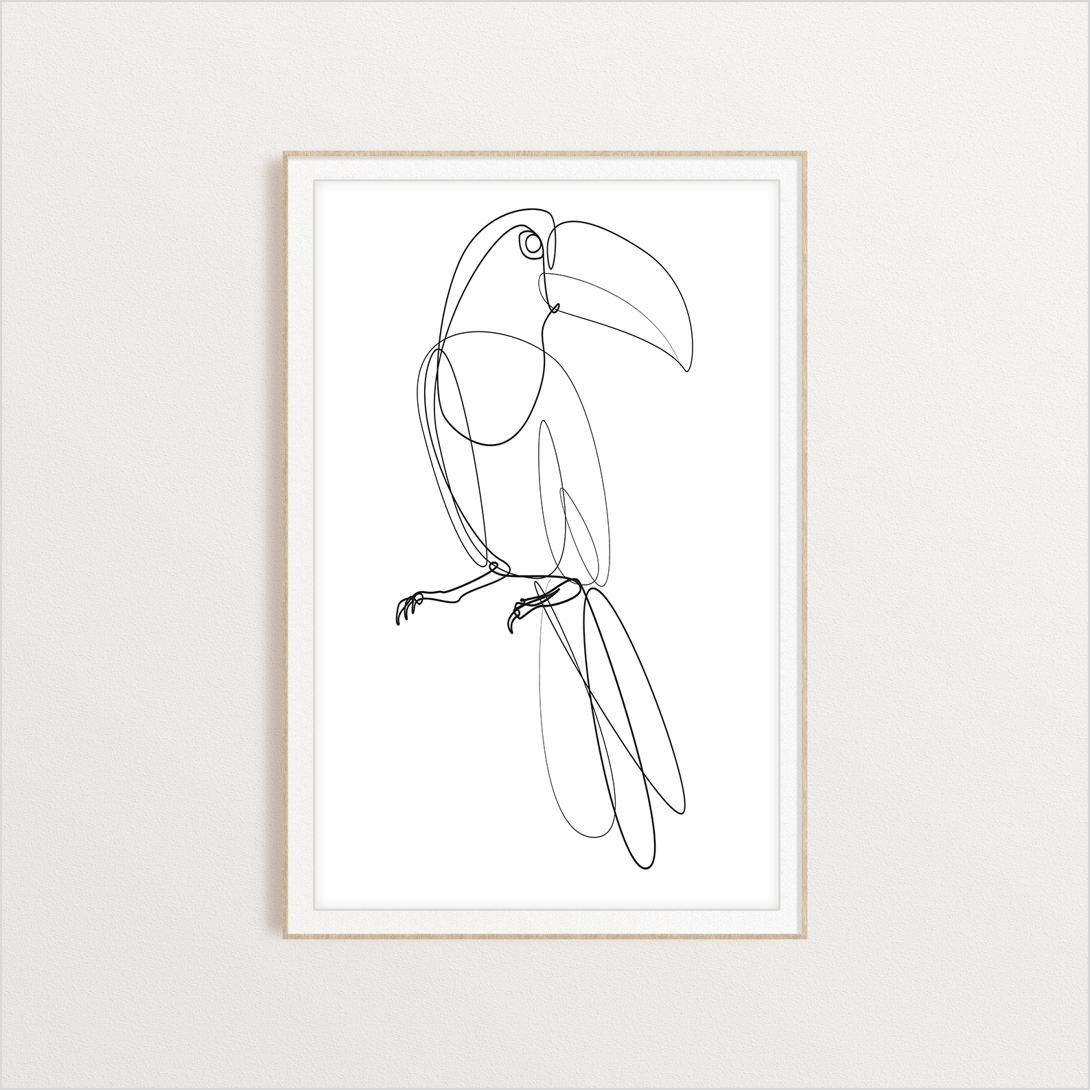Toucan Bird line art digital art print